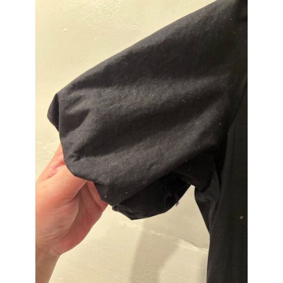 French Connection Black Puff Sleeve Midi Dress With V-Neckline & Tiered Skirt Wo - Picture 13 of 14